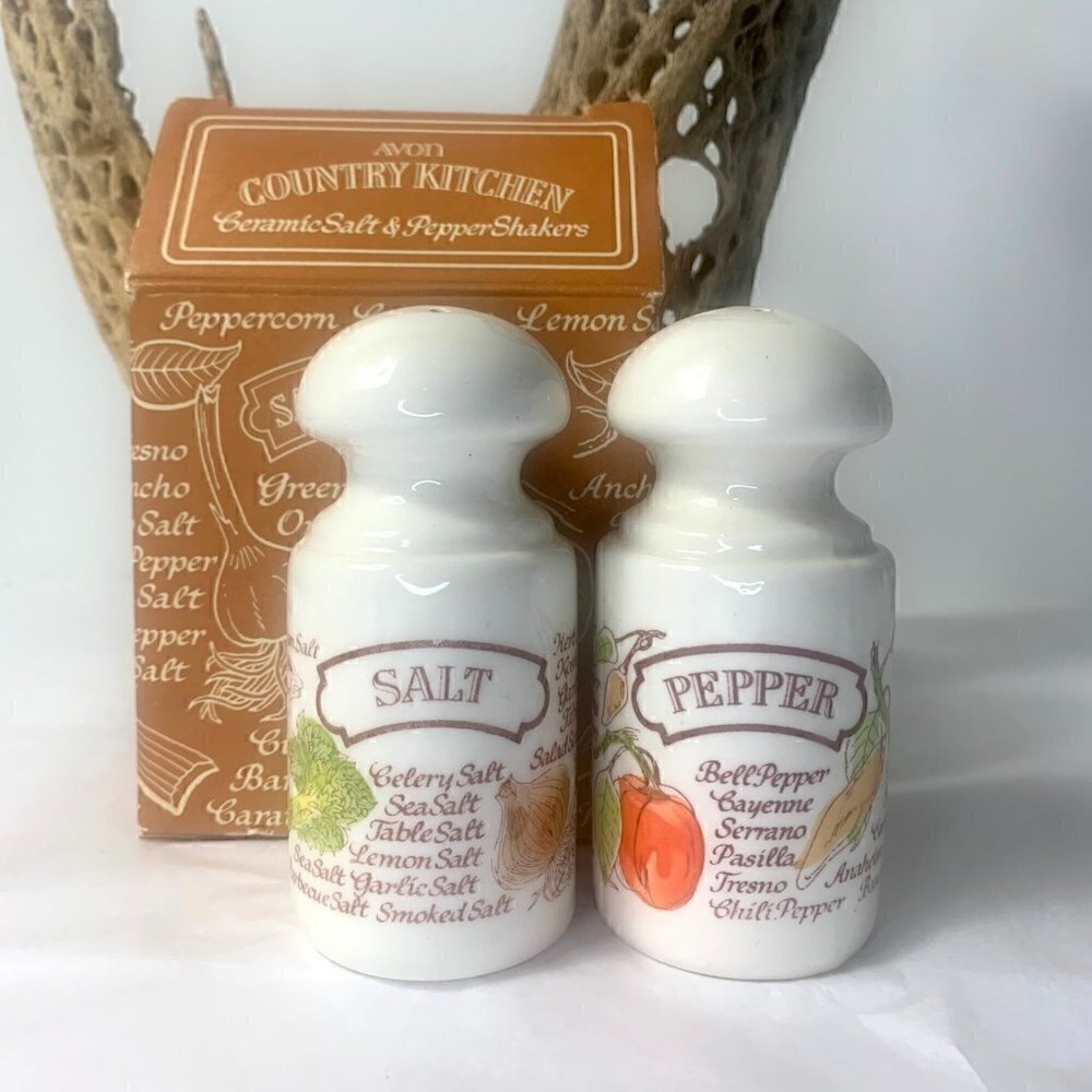 Avon Vintage Salt Pepper Shakers Ceramic